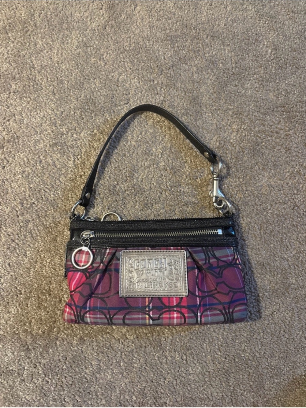 Coach poppy plaid shoulder bag